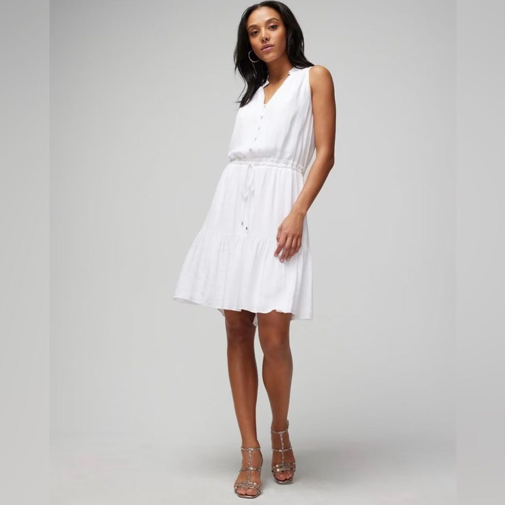 White House Black Market Sleeveless White Midi Dress